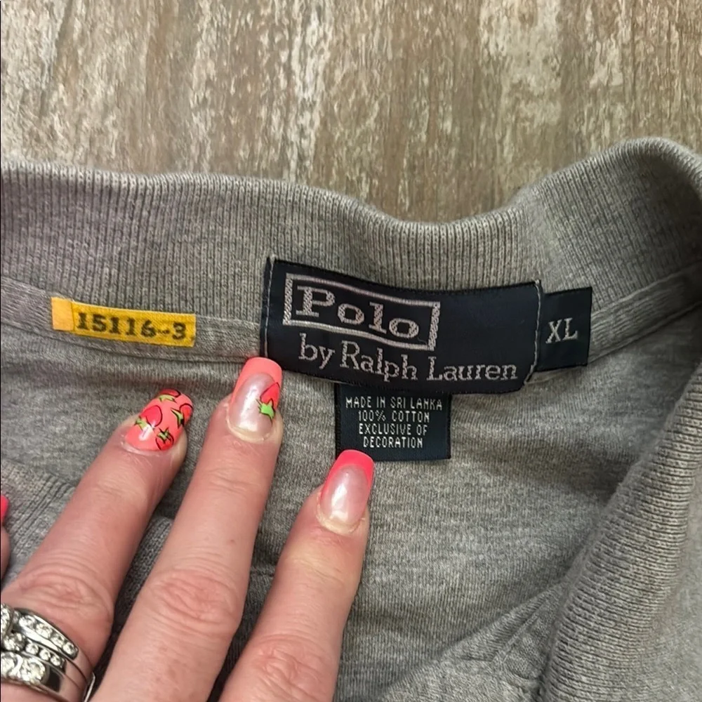 Polo by Ralph Lauren Gray Long Sleeve Polo Classic